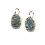 Gold Oval Earrings in Apatite, Small