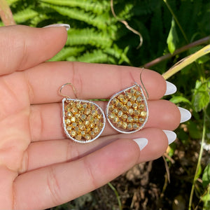 Silver Teardrops Earrings in Gold, Small
