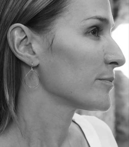 Gold Teardrop Earrings in Garnet, Small