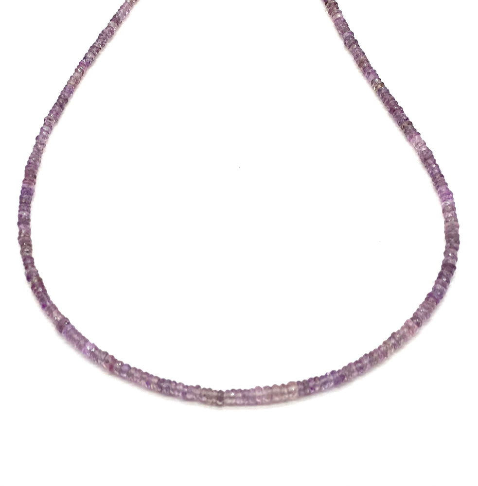 Pink Sapphire Chain Necklace - 16"