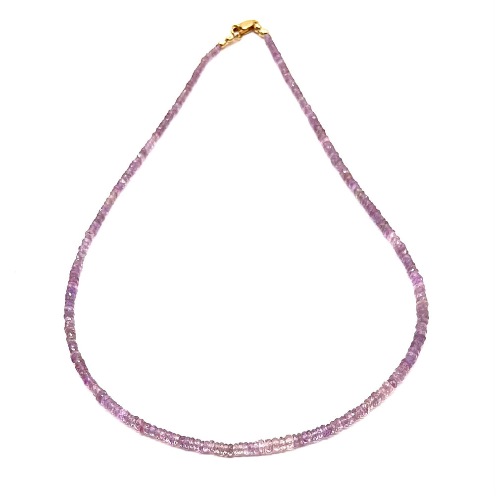 Pink Sapphire Chain Necklace - 16"