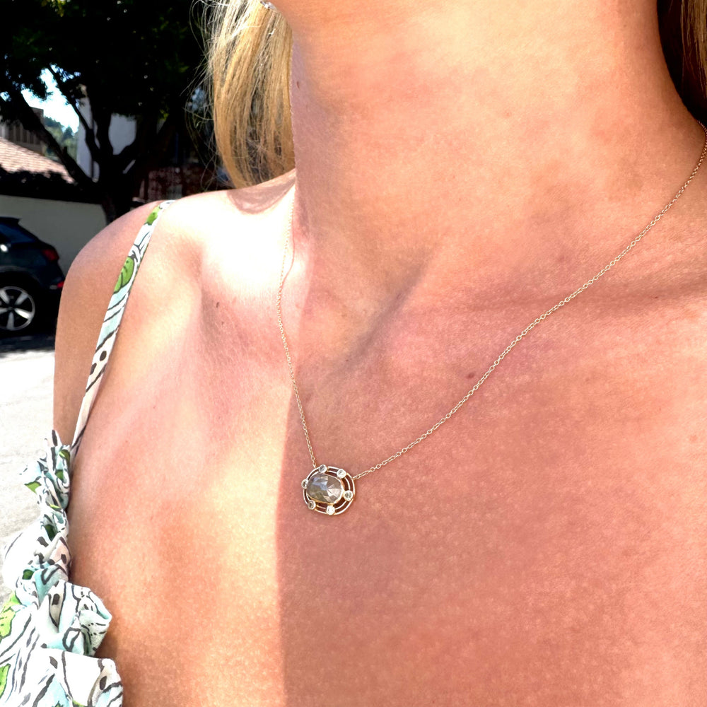 14K Gold + Raw Diamonds Pendant Necklace