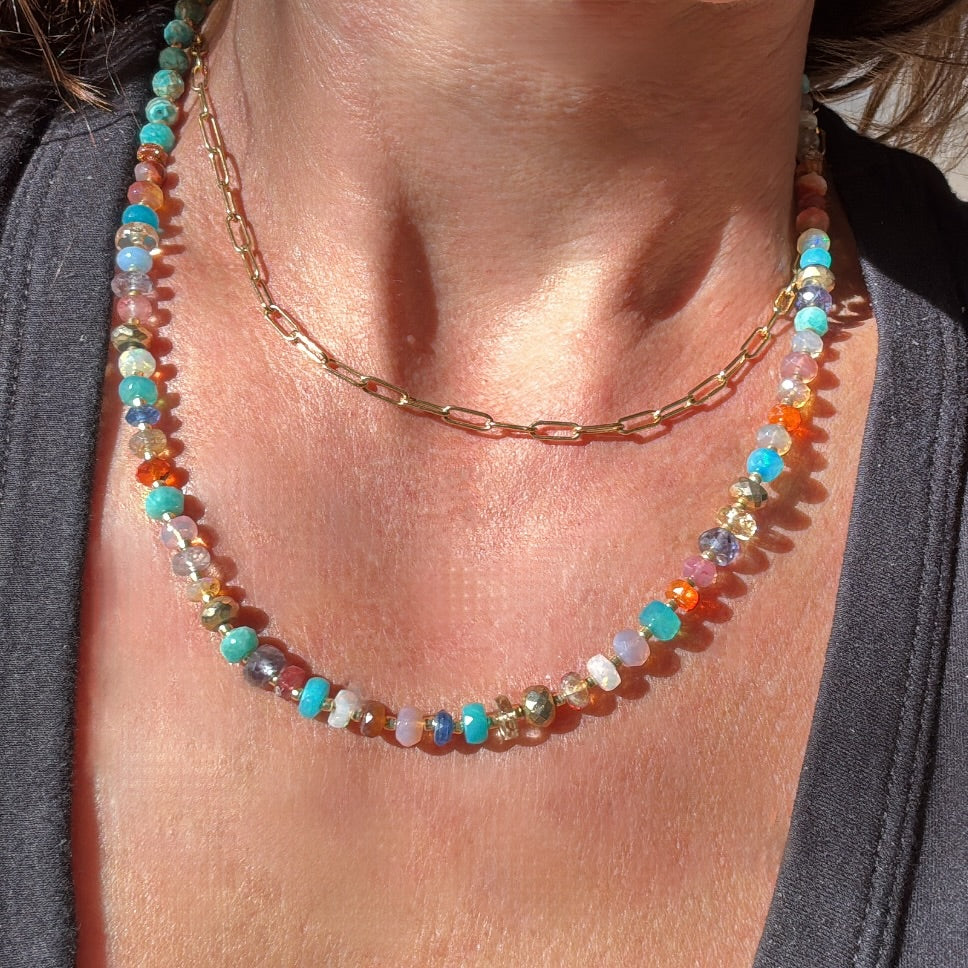 Multi-Stone Candy Necklace - 17.25"