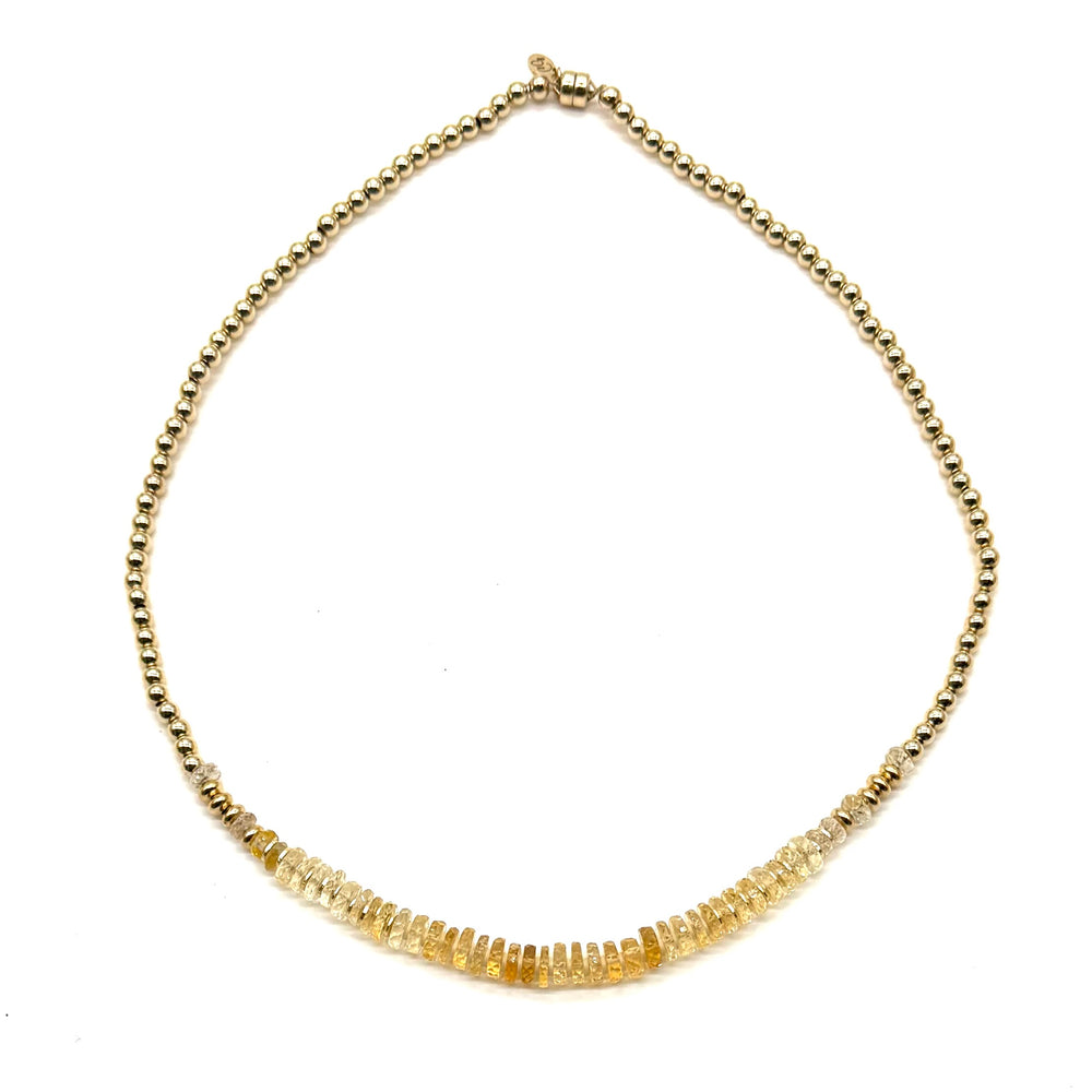 Citrine + Gold Necklace - 17.5"