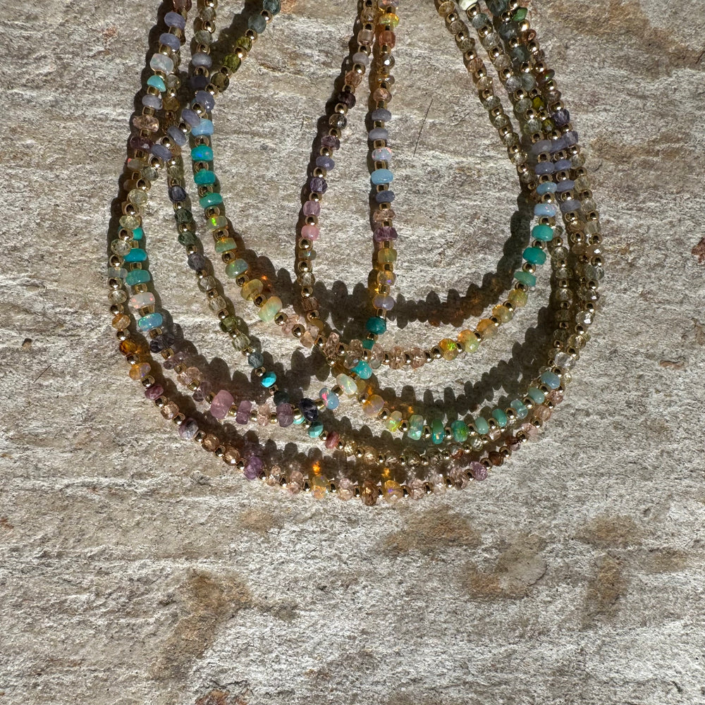 Faceted Multi-Stone  Necklace - 17"
