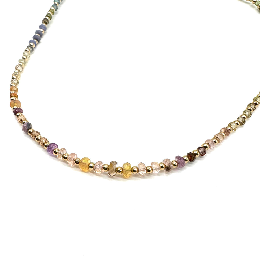 Faceted Multi-Stone  Necklace - 17"