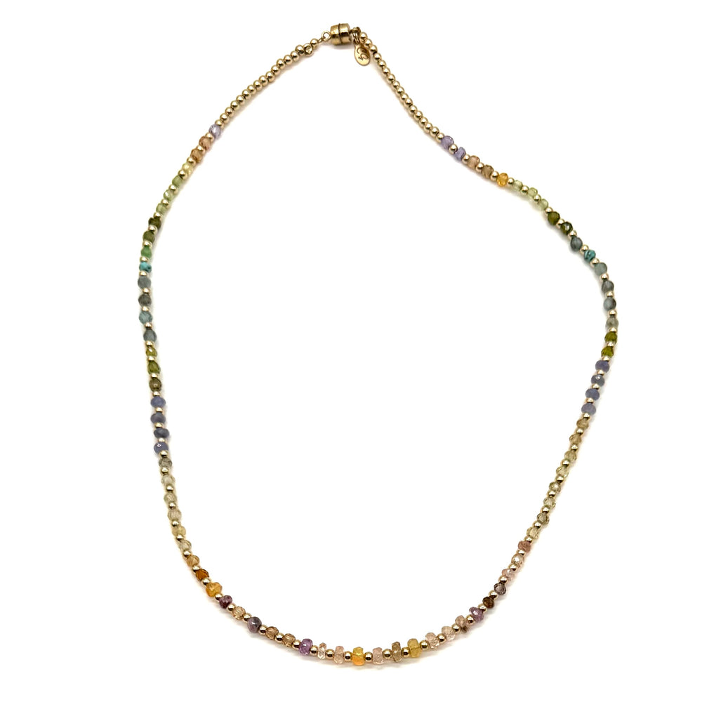 Faceted Multi-Stone  Necklace - 17"
