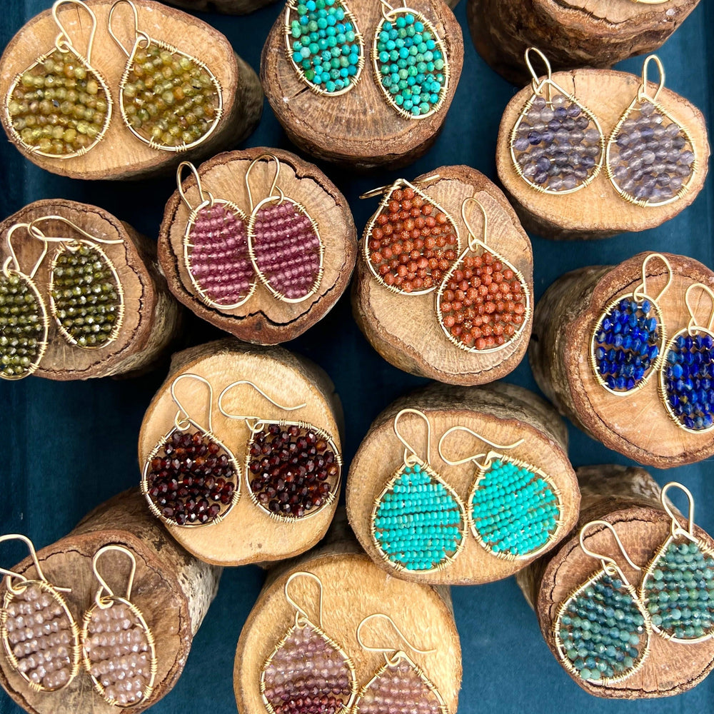 Gold Oval Earrings in Sea Salt, Small
