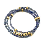Triple Wrap Bracelet - Kyanite+ Gold Stardust