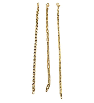 14K Gold Flat Oval Link Chain Bracelet - 7"