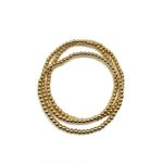 Gold Beaded Stretch Bracelet - 3mm - Single