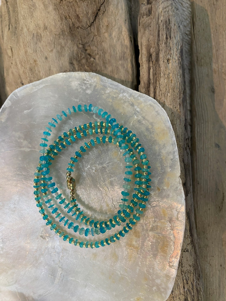 Opal Wrap Bracelet in Bright Aqua  - 28”